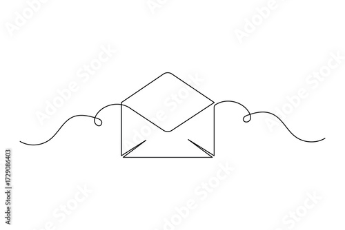 Envelope Single Line Minimal Design Isolated Outline Vector
