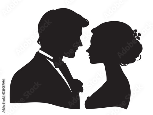 Wedding silhouette icon vector illustration solid black symbol for couple celebration