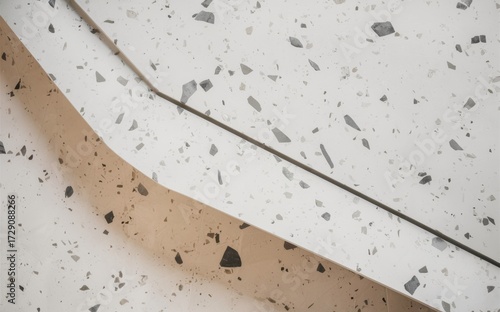 Minimal terrazzo texture, white base with subtle grey fragments, matte finish, seamless pattern