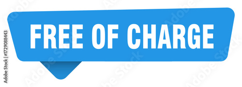 free of charge sticker. free of charge blue sign isolated on transpatent background