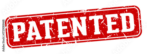 patented rectangular sign. patented stamp