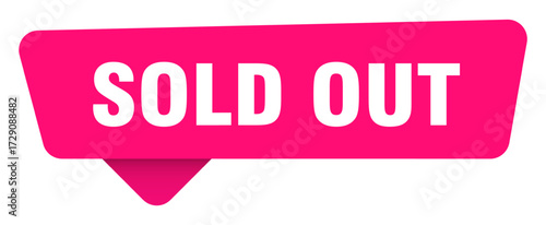 sold out magenta sticker isolated on transpatent background. sold out sign
