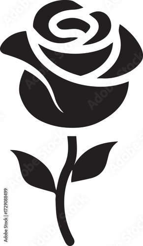 Rosebud flower silhouette vector illustration design