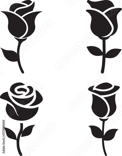 Rosebud flower silhouette vector illustration design