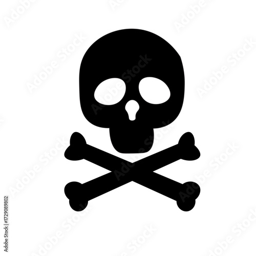 Skull with crossed bones icon silhouette,Skull and crossbones,Crossbones skull,Skull Vector Silhouette Crossbones Skull Death 