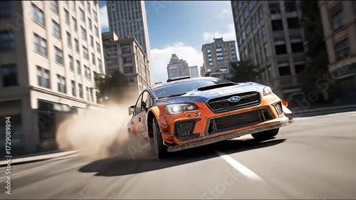 City street racing car crash