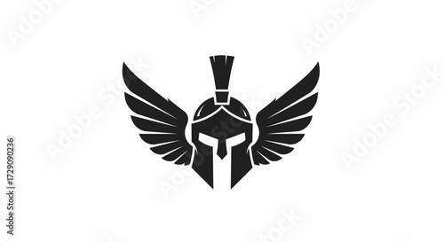Spartan helmet with wings emblem evoking strength honor and tradition design