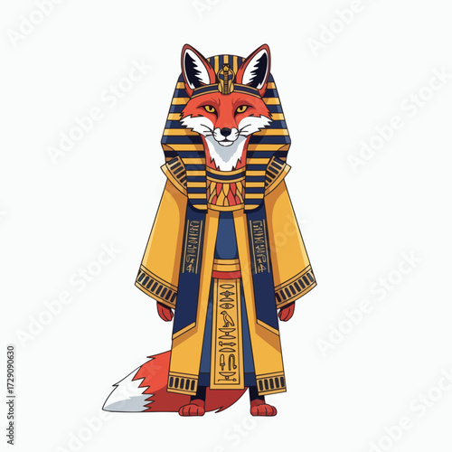 Egyptian Pharaoh Fox Illustration.
