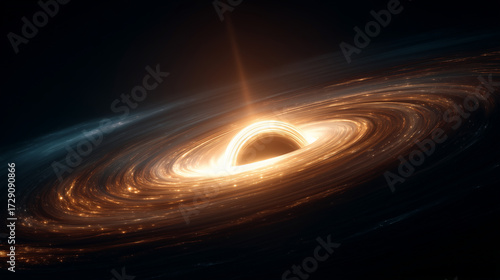 光に包まれたブラックホールの幻想的な姿