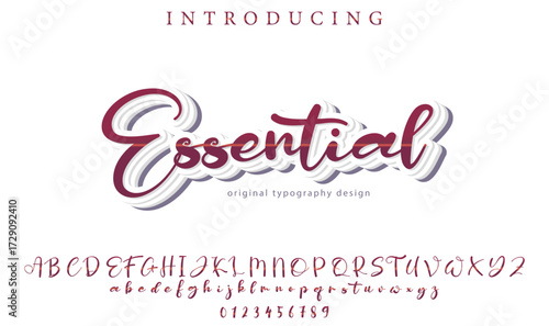 Essential - Elegant 3D Script Font with Handwritten Style for Modern Typography and Branding