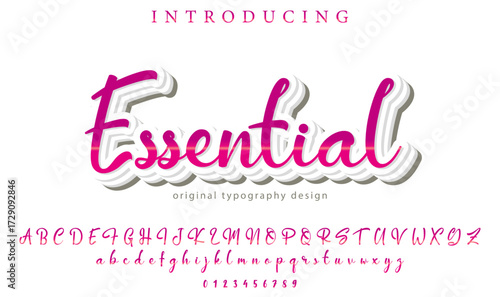 Essential - Elegant 3D Script Font with Handwritten Style for Modern Typography and Branding