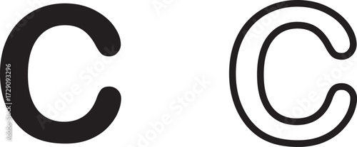 Copyright  icon set. C trademark symbol. Copyright smart mark