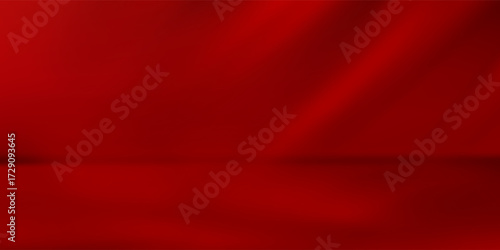 Wall interior background, studio  and backdrops show products.with shadow from window color Red background for text insertion and presentation product