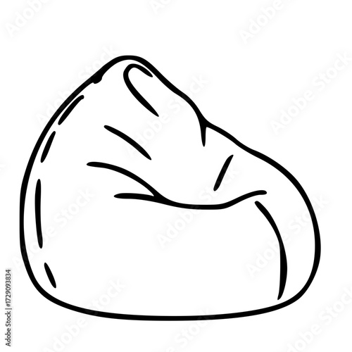 Bean bag chair furniture home comfort outline illustration