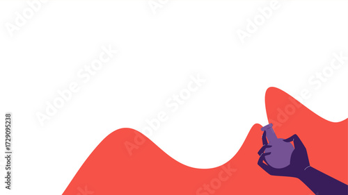 Monster hand grasping a potion bottle on a plain background for text suitable for Halloween.