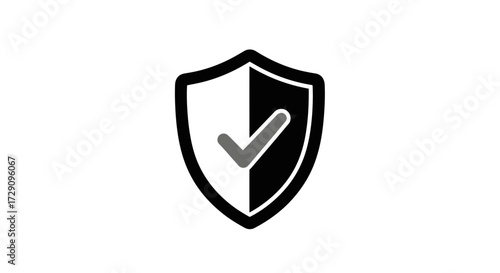 Secure and Verified Shield Icon with Check Mark for Trustworthy Protection