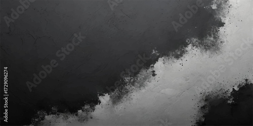 An abstract black and white grunge background with smoky, dark clouds and a misty texture