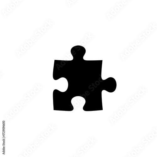 Vector illustration of black puzzle piece