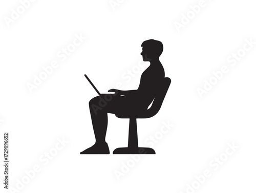 Workaholic silhouette icon vector illustration solid black symbol for dedicated employee