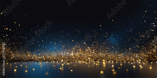 Blue winter holiday rain drops glow on a dark window pane with a sparkling star motion