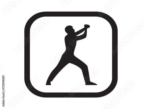 Workout app silhouette icon vector illustration solid black symbol for exercise tracking