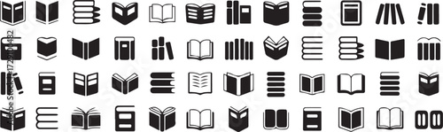 collection of 48 book icons vector ai eps jpeg png open closed stacked bookmark library interface symbols