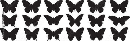 editable butterfly silhouettes vector file pack eps ai jpeg png for nature and wildlife