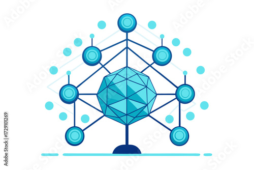 
Modern digital workspace showing artificial intelligence technology with holographic data analytics and virtual dashboards. A professional working on a laptop surrounded by futuristic AI visualizatio