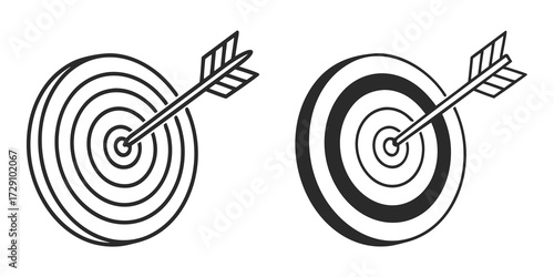Precision arrow hitting bullseye on target board, symbolizing success, goals, and achievement in business and life, ideal for strategy concepts.