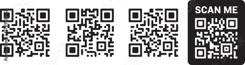 qrcode collection black white vector ai eps png jpeg scannable barcode icons for print poster sticker template