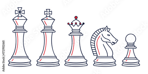 Strategic chess pieces lined up symbolizing planning, victory, and intelligent decision making in business and life