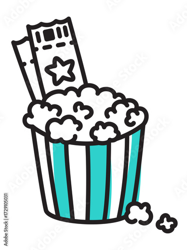 Popcorn and movie tickets