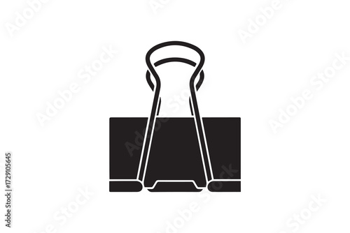 Binder Clip Silhouette Vector Design Foldback Clip Minimalist Symbol