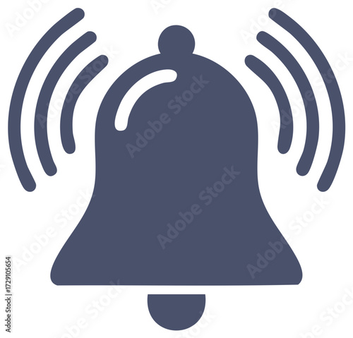 Ringing notification bell icon flat design symbol for alerts and reminders