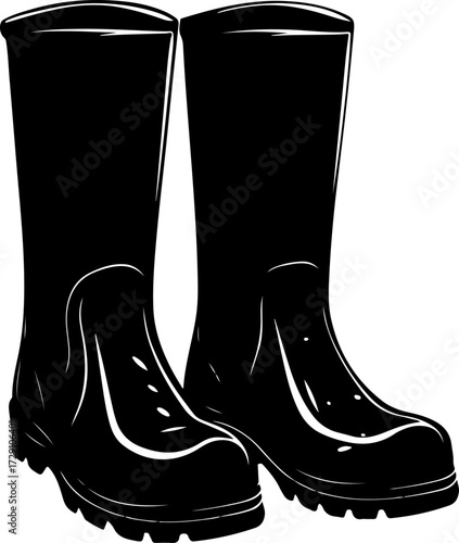 Wellies silhouette vector illustration