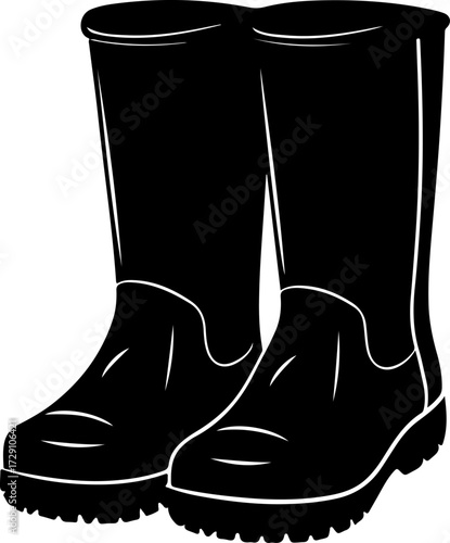 Wellies silhouette vector illustration