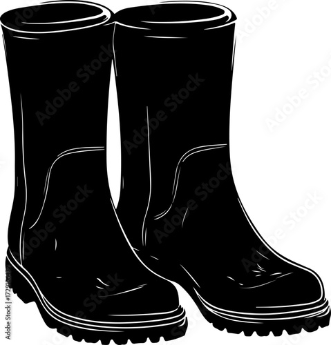 Wellies silhouette vector illustration
