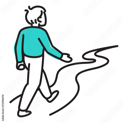 Man walking along path