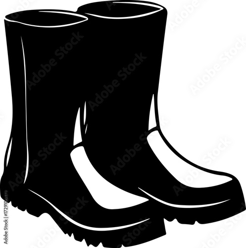 Wellies silhouette vector illustration