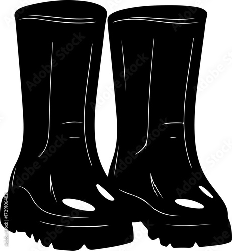 Wellies silhouette vector illustration