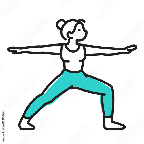 Slim woman doing yoga