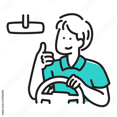 Driver giving thumbs up