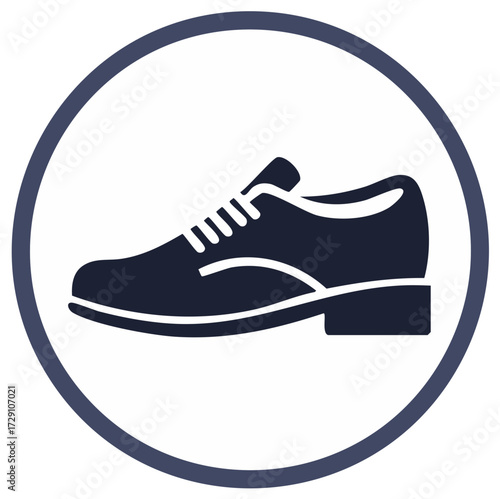 Classic Men's Oxford Shoe Icon with Laces and Rubber Sole