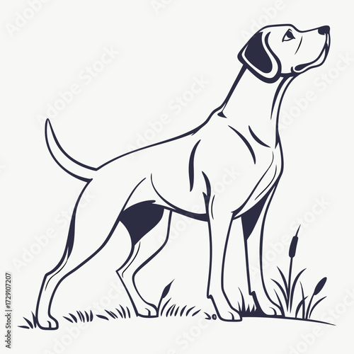 Minimalist flat silhouette dog icon design for pet brands and animal lovers