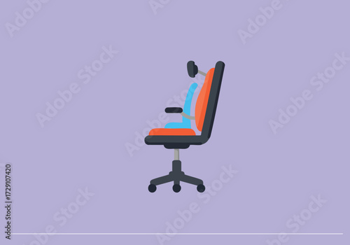 Ergonomic Office Chair on Lavender Background Modern Design