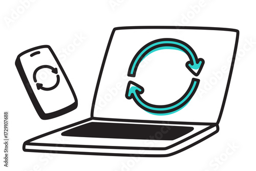 Device synchronization between laptop and phone