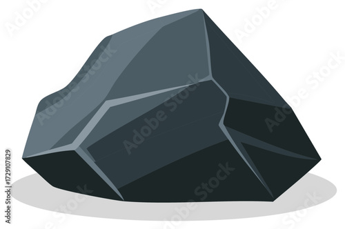 Cartoonish Boulder Stone Illustration Isolated on White Background for Graphic Elements