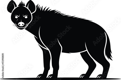 Black hyena silhouette standing animal wildlife