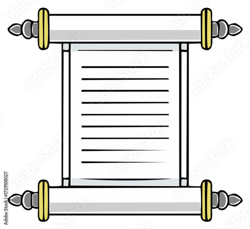 Ancient Scroll Illustration: Document, Paper, and Historical Parchment