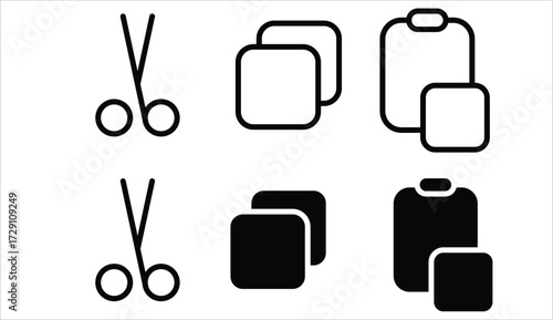 Copy, Cut, Paste Icons vector eps10.